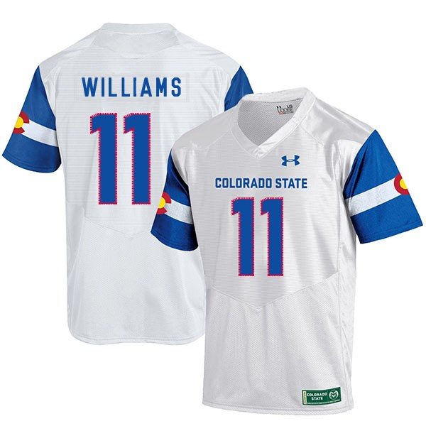 NCAA Colorado State Rams 11 Preston Williams White College Football Men Jersey