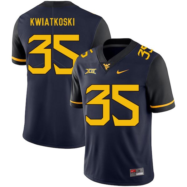 NCAA West Virginia Mountaineers 35 Nick Kwiatkoski Navy College Football Men Jersey