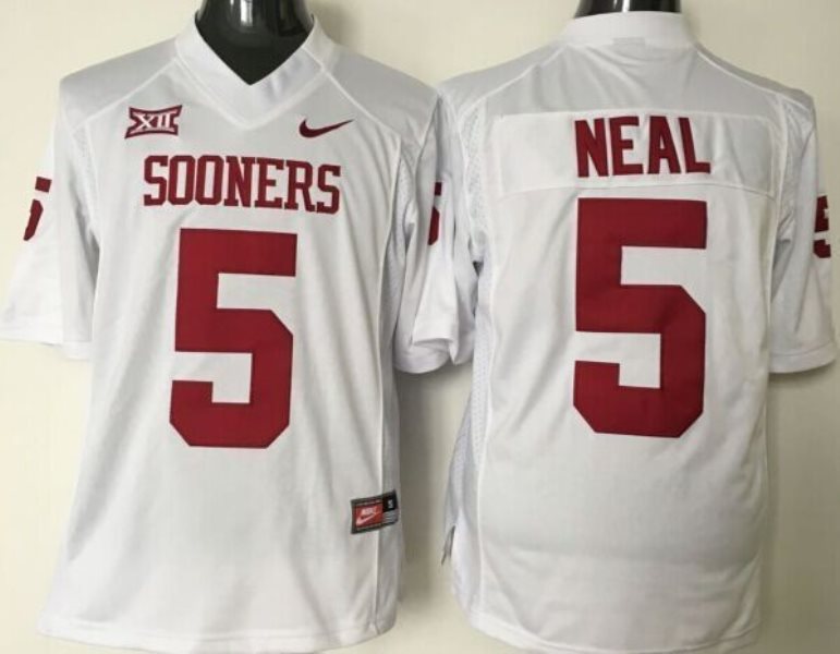 NCAA Oklahoma Sooners 5 Neal 2016 White Men Jersey