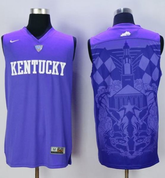 NCAA Kentucky Wildcats Blank Blue Basketball Men Jersey
