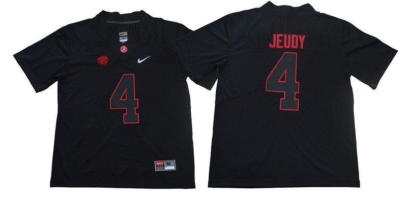 NCAA Alabama Crimson Tide 4 Jerry Jeudy Black Shadow Legend Limited Men Jersey