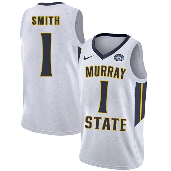 NCAA Murray State Racers 1 DaQuan Smith White College Basketball Men Jersey