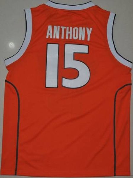 NCAA Syracuse Orange 15 Carmelo Anthnoy Orange Basketball Men Jersey