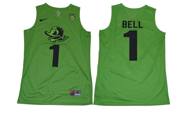 NCAA Oregon Ducks 1 Jordan Bell Green Basketball Men Jersey