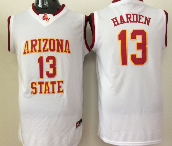 NCAA Arizona State Sun Devils 13 James Harden White Basketball Men Jersey