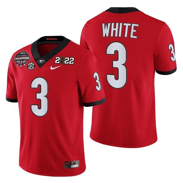 NCAA Georgia Bulldogs 3 Zamir White 2021-22 National Champions Red College Football Limited Men Jersey