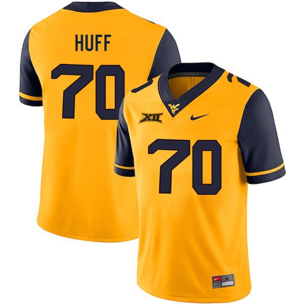 NCAA West Virginia Mountaineers 70 Sam Huff Gold College Football Men Jersey