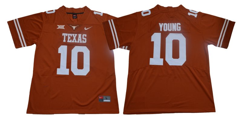 NCAA Texas Longhorns 10 Vince Young Orange Nike College Football Limited Men Jersey