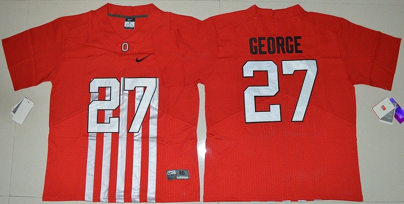NCAA Ohio State Buckeyes 27 Eddie George Red Football 2016-17 Elite Men Jersey