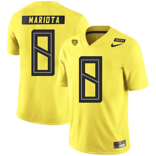 NCAA Oregon Ducks 8 Marcus Mariota Yellow Nike College Football Men Jersey