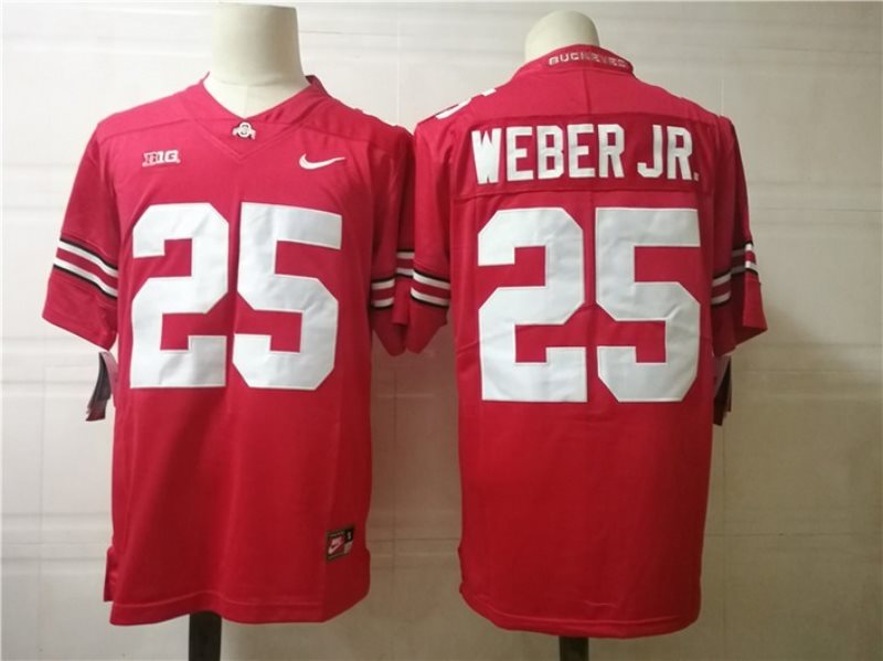 NCAA Ohio State Buckeyes 25 WEBER JR. Red Men Jersey
