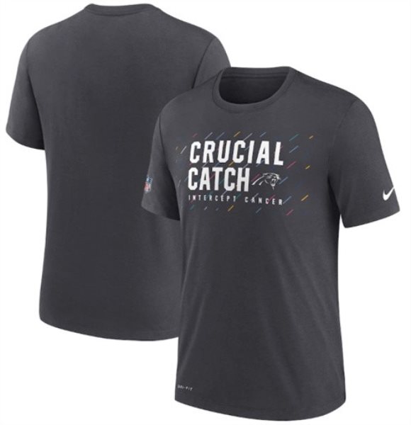 NFL Vikings Charcoal 2021 Crucial Catch Performance T-Shirt