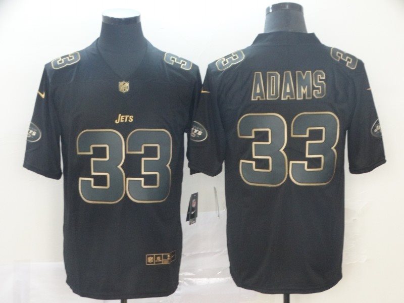 Nike Jets 33 Jamal Adams Black Gold Vapor Untouchable Limited Men Jersey