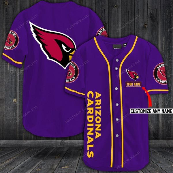 NFL Arizona Cardinals Purple Baseball Customized Jersey