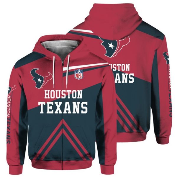 NFL Houston Texans Rugby Fan 3D Flight Suit Spring Trainer Hoodie Sweatshirt