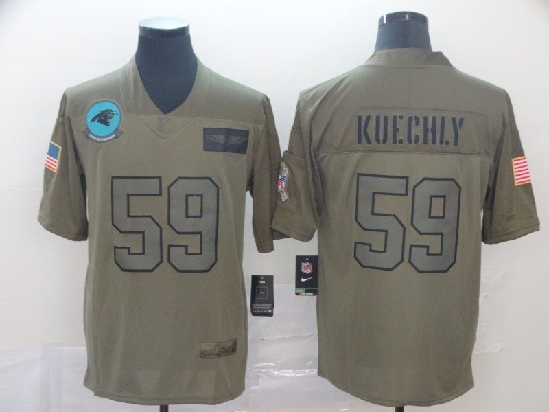 Nike Panthers 59 Luke Kuechly 2019 Olive Salute To Service Limited Men Jersey