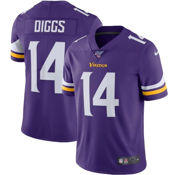 Nike Vikings 14 Stefon Diggs Purple 100th Season Vapor Untouchable Limited Men Jersey
