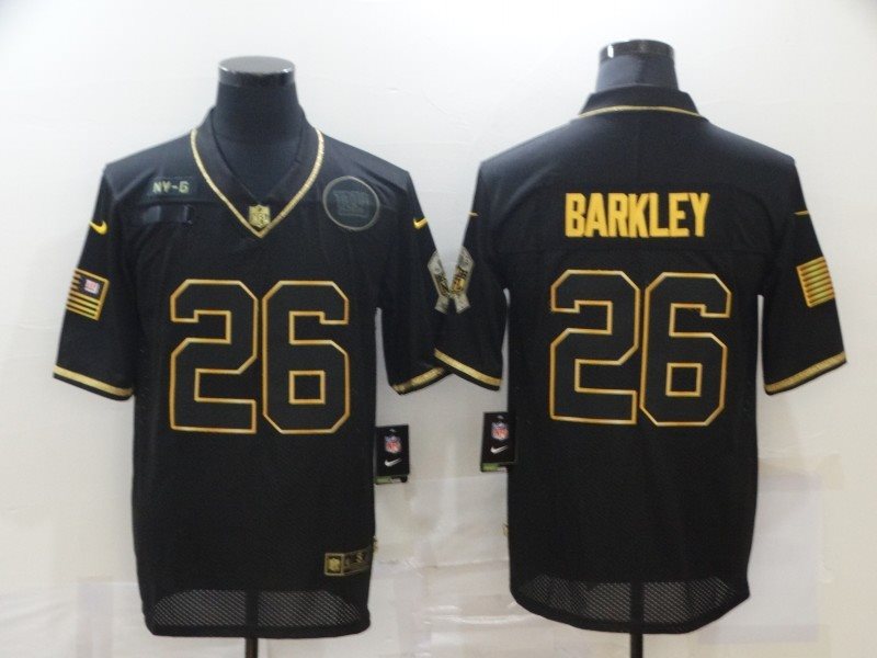 Nike Giants 26 Saquon Barkley 2020 Black Salute To Service Limited Men Jersey
