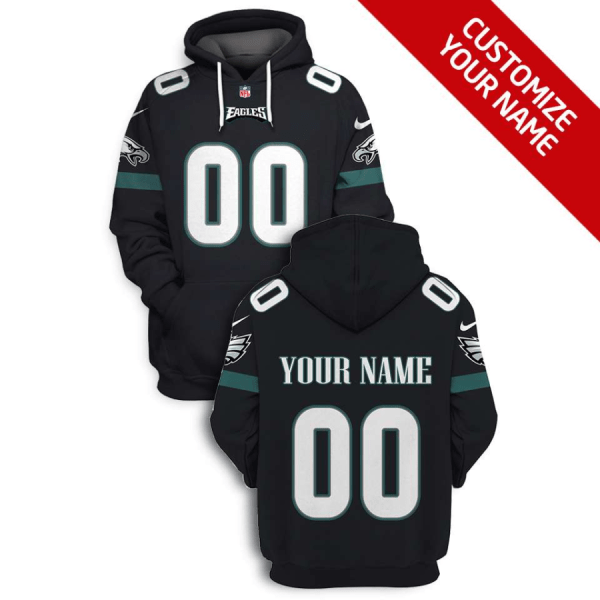 NFL Eagles Customized Black 2021 Stitched New Hoodie