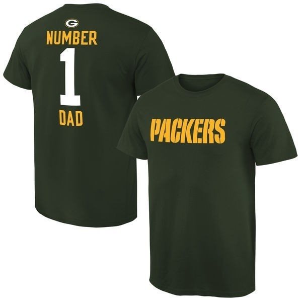 NFL Green Bay Packers Mens Pro Line Green Number 1 Dad T-Shirt