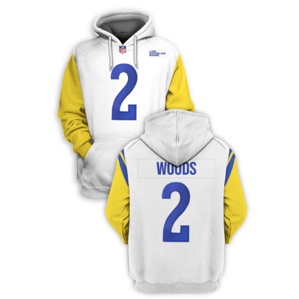 NFL Rams 2 Robert Woods White 2021 Stitched New Hoodie