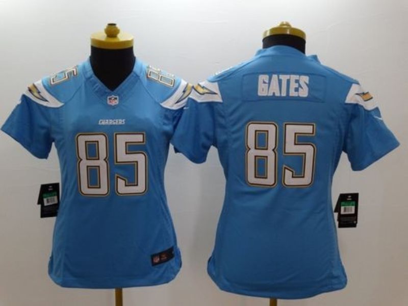 Nike Chargers 85 Antonio Gates Electric Blue Alternate Women Stitched NFL New Limited Jersey