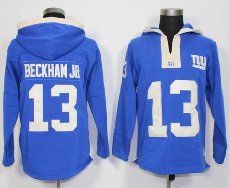 New York Giants 13 Odell Beckham Jr Royal Blue Player Winning Method Pullover NFL Sweatshirt Hoodie