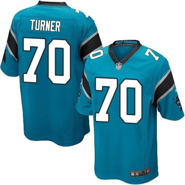 Nike Panthers 70 Trai Turner Blue Alternate Youth Stitched NFL Elite Jersey