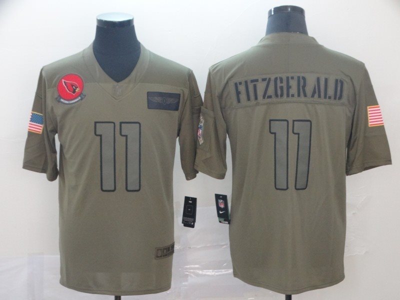 Nike Cardinals 11 Larry Fitzgerald 2019 Olive Salute To Service Limited Men Jersey
