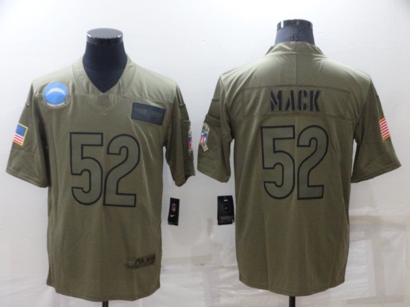 Nike Chargers 52 Khalil Mack Olive Salute To Service Limited Men Jersey
