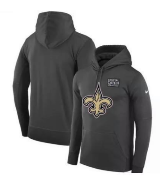 NFL New Orleans Saints 2019 Anthracite Crucial Catch Performa Hoodie