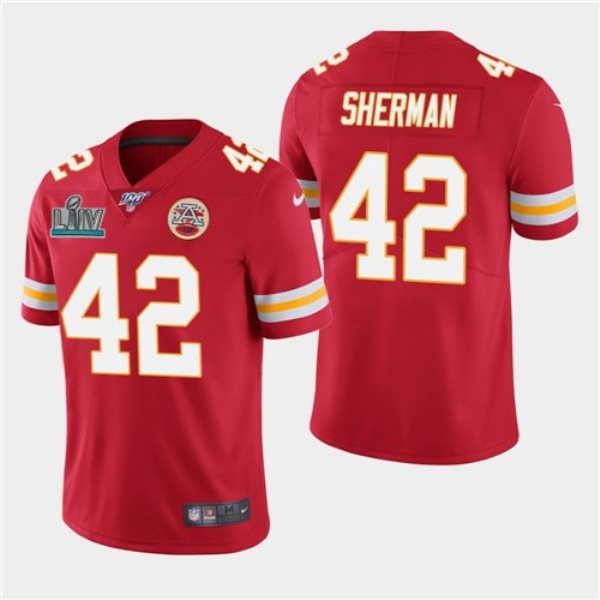 Nike Chiefs 42 Anthony Sherman Red Super Bowl LIV Vapor Untouchable Limited Men Jersey