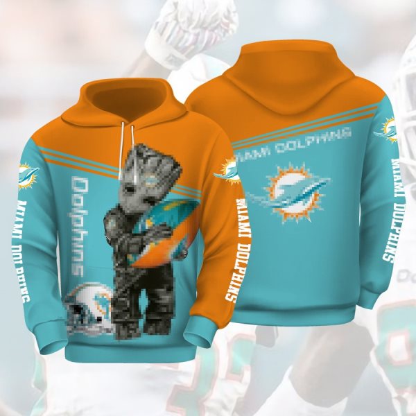 NFL Miami Dolphins Punisher Skull Tree Football 3D Hoodie