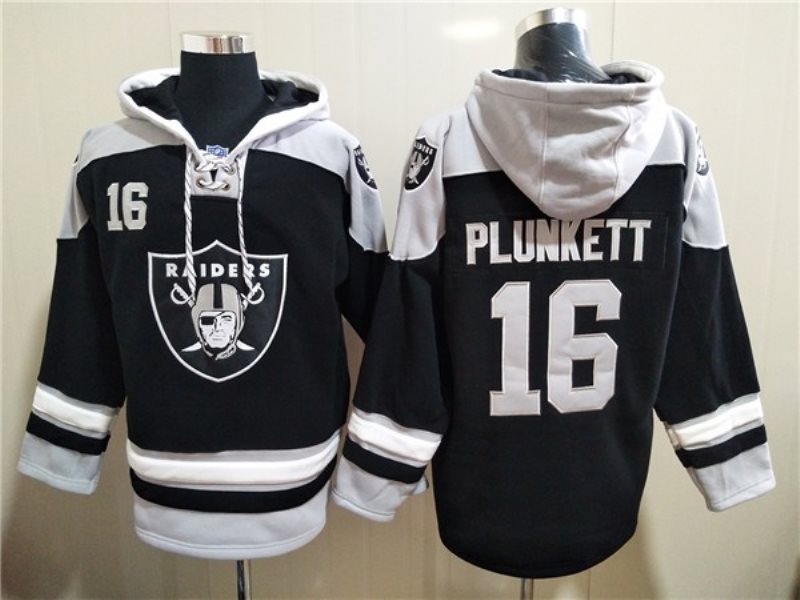NFL Raiders 16 Jim Plunkett Ageless Must-Have Lace-Up Pullover Hoodie Sweatshirt