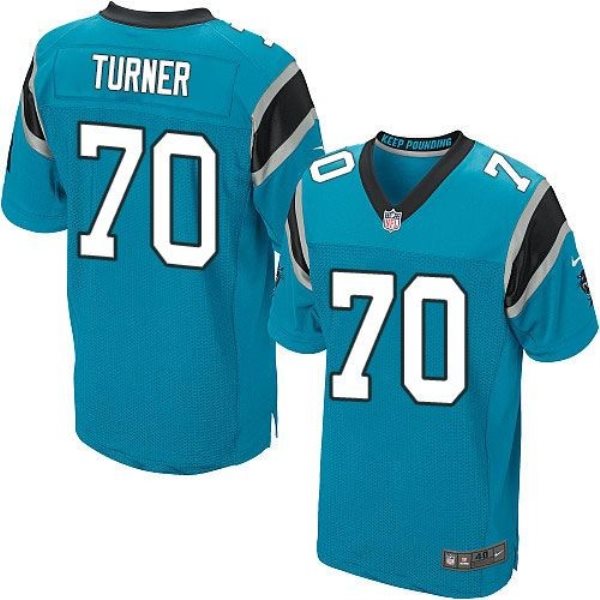 Nike Panthers 70 Trai Turner Blue Alternate Mens Stitched NFL Elite Jersey