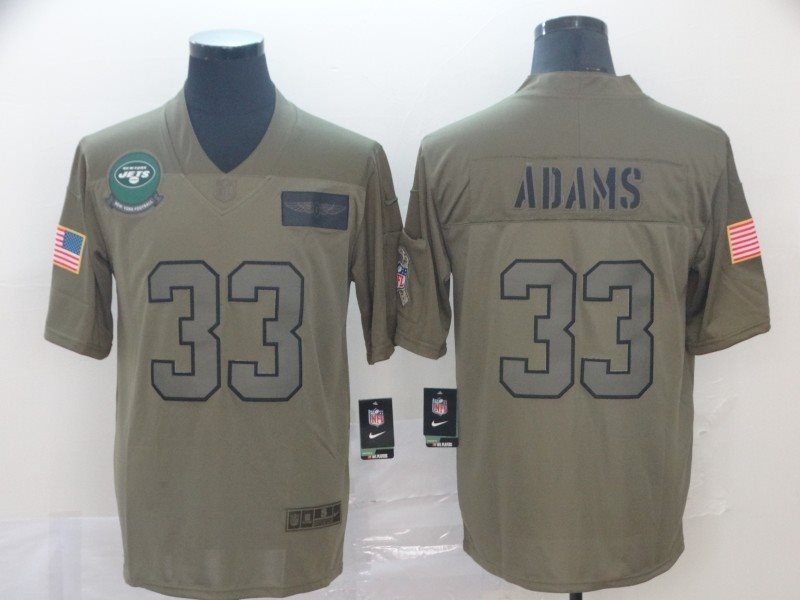 Nike Jets 33 Jamal Adams 2019 Olive Salute To Service Limited Men Jersey
