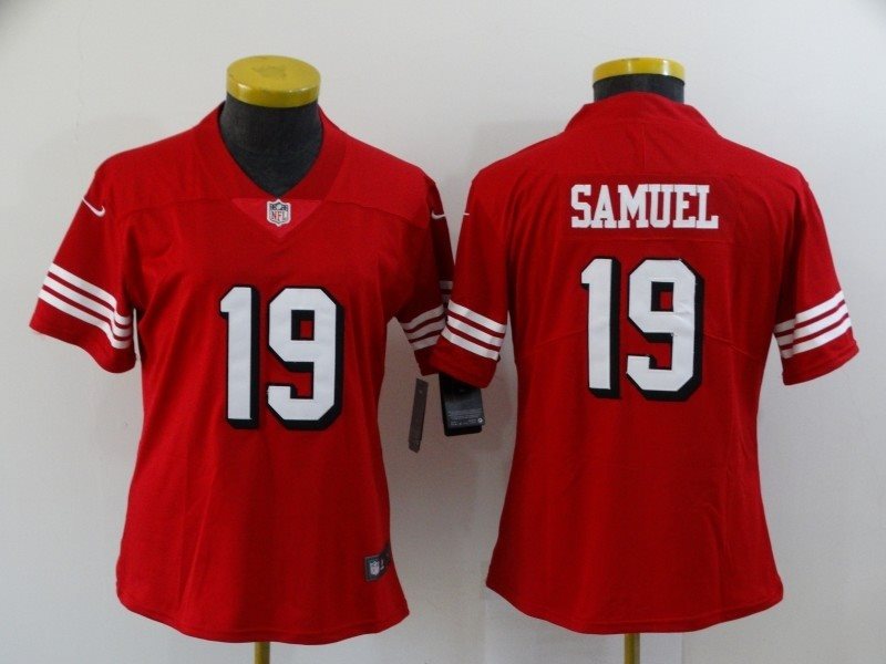 Nike 49ers 19 Deebo Samuel Red New Font Vapor Limited Women Jersey