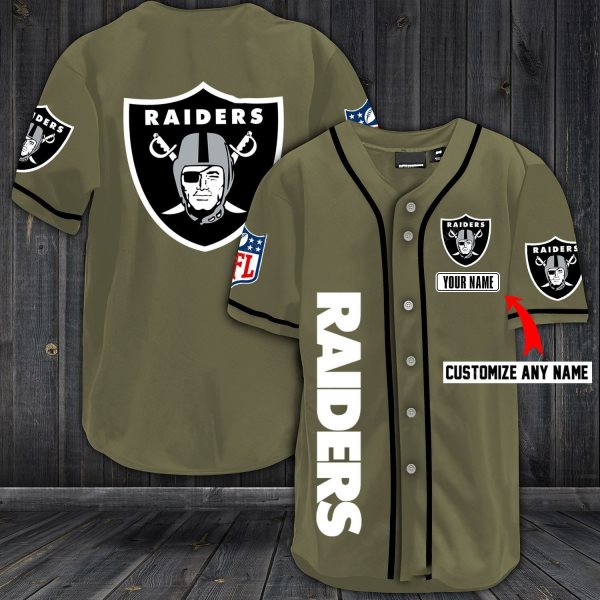 NFL Oakland Raiders Baseball Customized Jersey (3)