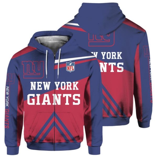 NFL New York Giants Rugby Fan 3D Flight Suit Spring Trainer Hoodie Sweatshirt