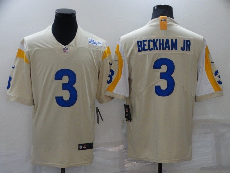 Nike Rams 3 Odell Beckham Jr. 2021 Bone Vapor Untouchable Limited Men Jersey