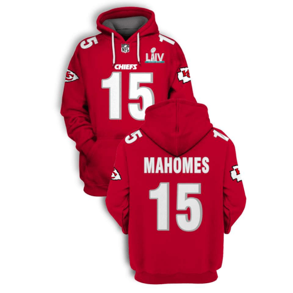 NFL Chiefs 15 Patrick Mahomes Red 2021 Stitched New Hoodie