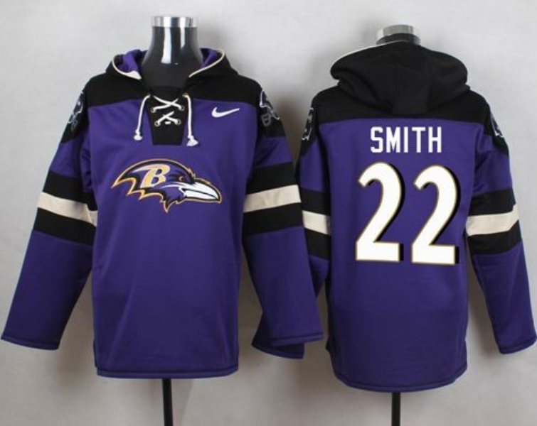 Nike Ravens 22 Jimmy Smith Purple Player Pullover NFL Sweatshirt Hoodie