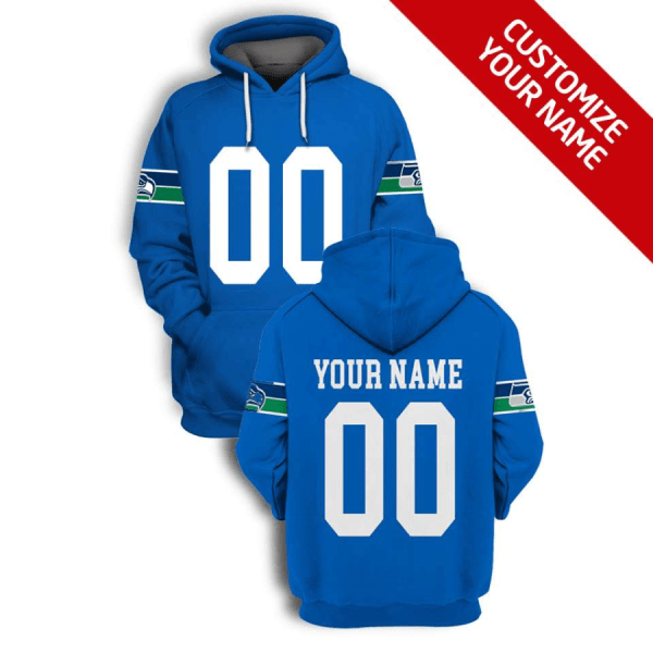 NFL Seahawks Customized Blue 2021 Stitched New Hoodie
