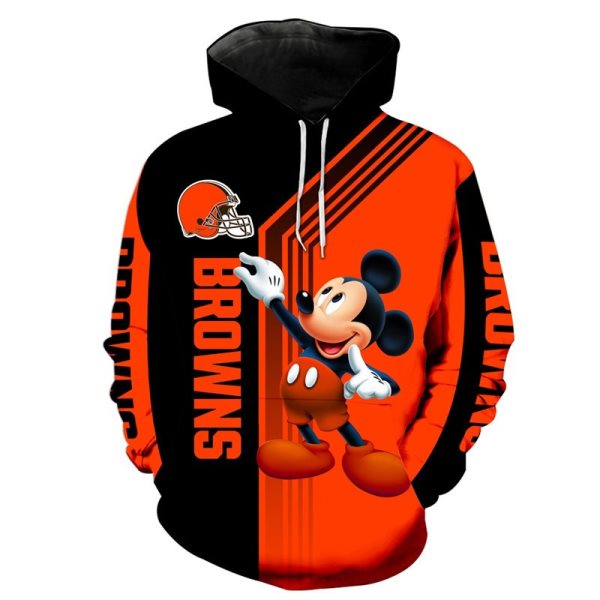 NFL Cleveland Browns Disney Mickey Mouse Pullover Hoodies