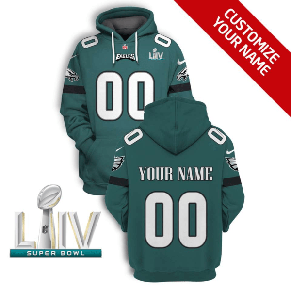 NFL Eagles Customized Green Super Bowl 2021 Stitched New Hoodie