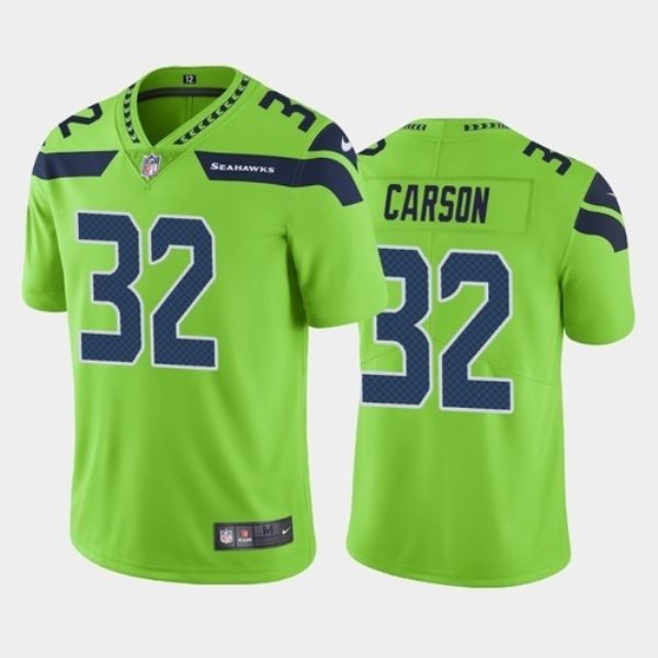 Nike Seahawks 32 Chris Carson Green Vapor Limited Men Jersey