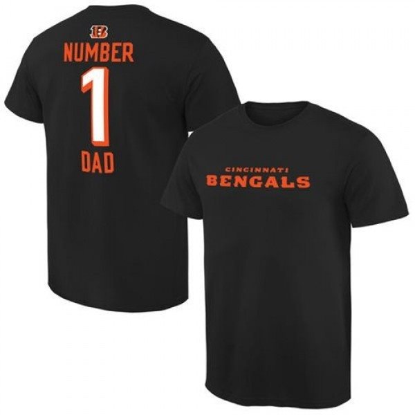 NFL Cincinnati Bengals Pro Line Number 1 Dad T-Shirt Black
