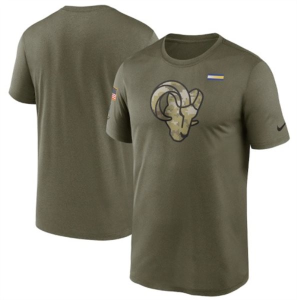 Nike Los Angeles Rams 2021 Olive Salute To Service Legend Performance T-Shirt