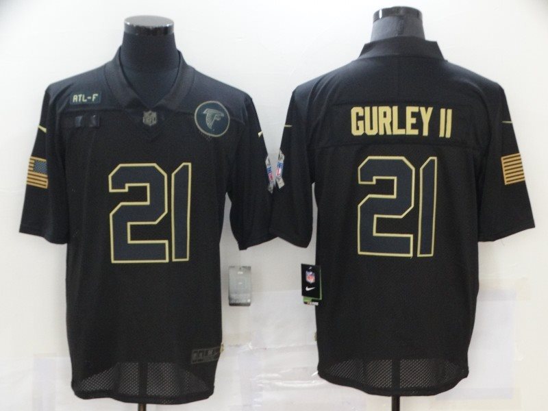 Nike Falcons 21 Todd Gurley II 2020 Black Salute To Service Limited Men Jersey