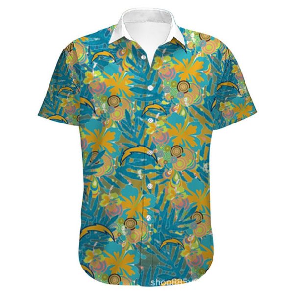 NFL Los Angeles Chargers Hawaiian Short Sleeve Shirt